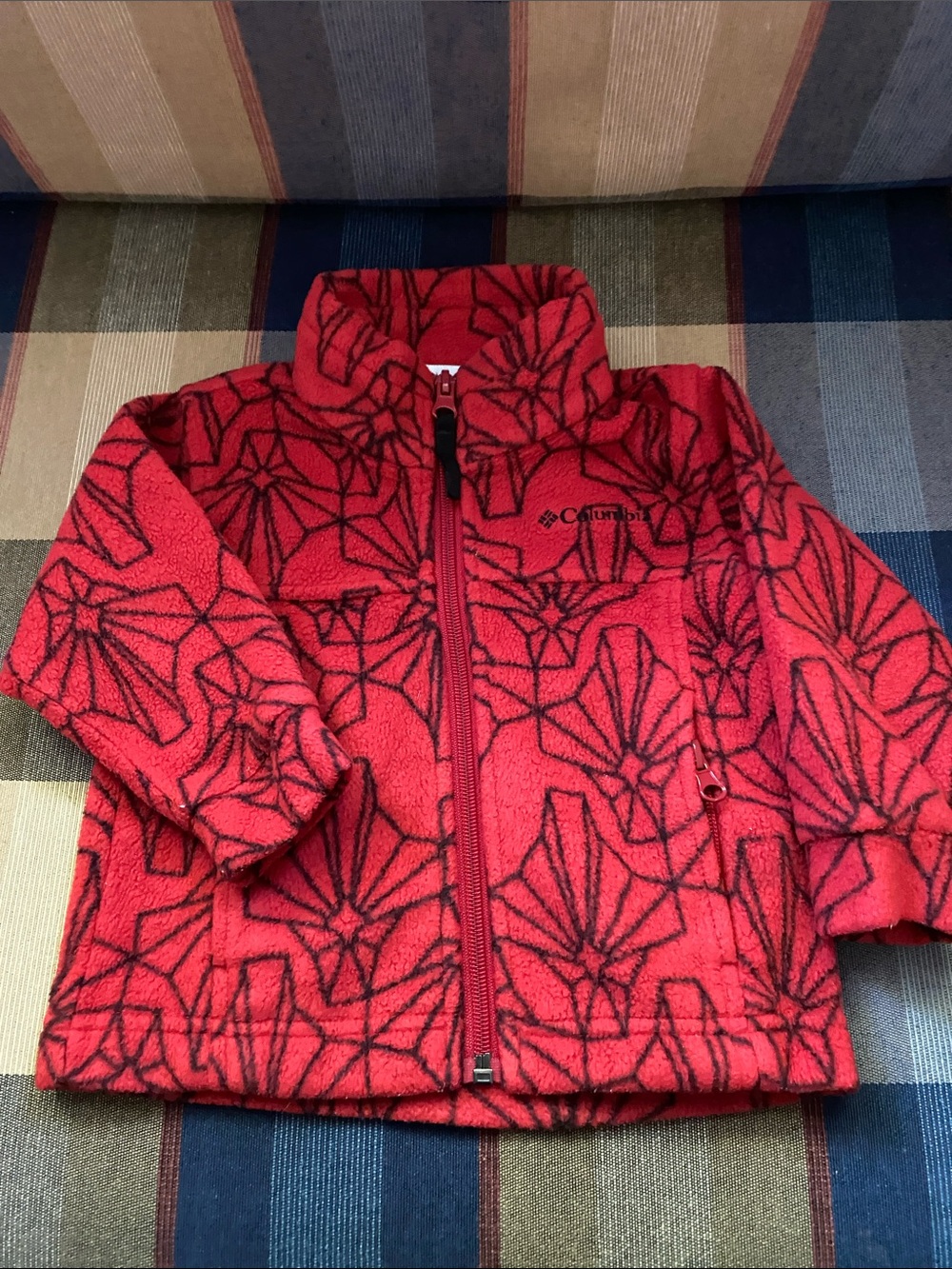 Columbia Kids 18 Months Red Geometric Fleece Jacket